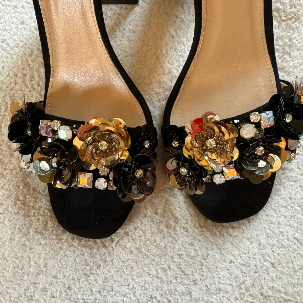 J Crew Collection sandals with sequin flowers, gorgeous! EUC! - Picture 11 of 12